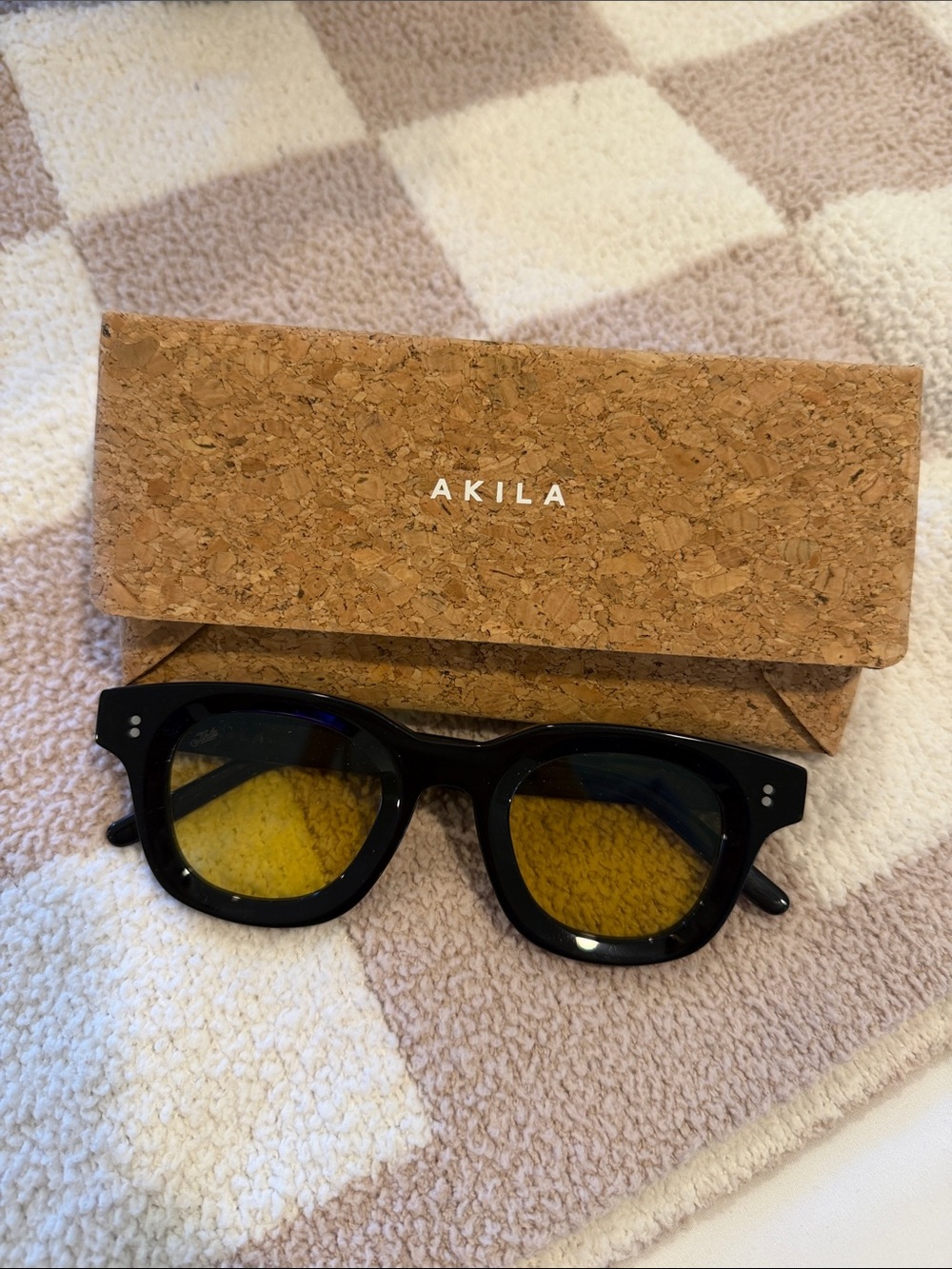 AKILA Black Sunglasses with Yellow Lenses
